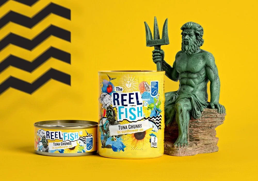 Canned Tuna Colorful Illustration Sunflower Oil