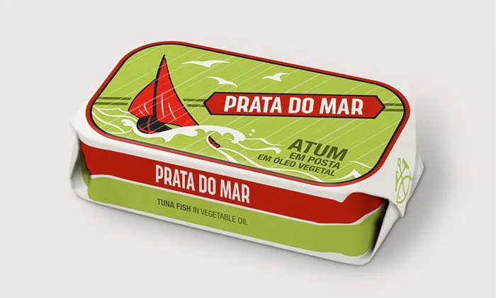 Canned Tuna Fish Retro Vintage Green Red