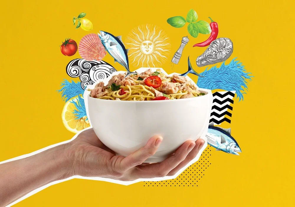 Canned Tuna Mediterranean Seafood Illustration