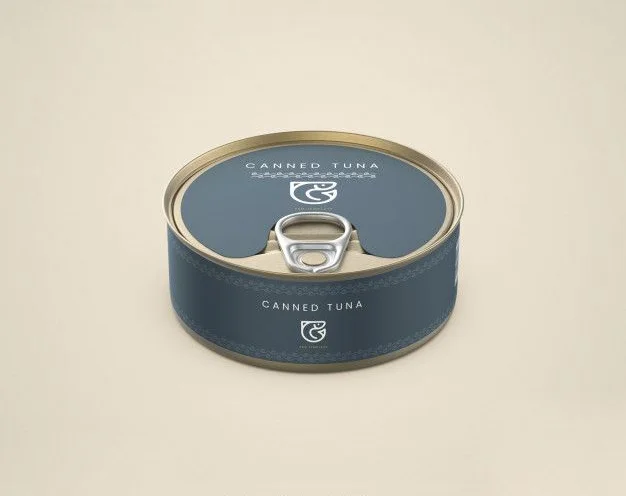 Canned Tuna Minimalist Blue Modern