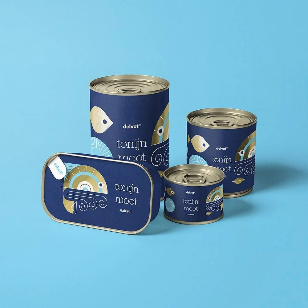 Canned Tuna Modern Blue Illustration