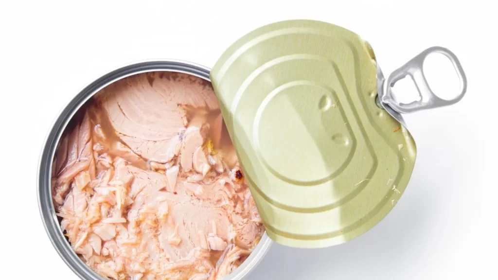 Canned Tuna Opened Metal Can