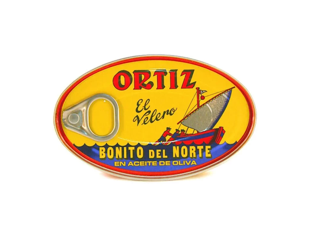 Canned Tuna Ortiz Yellow Red Blue Illustration