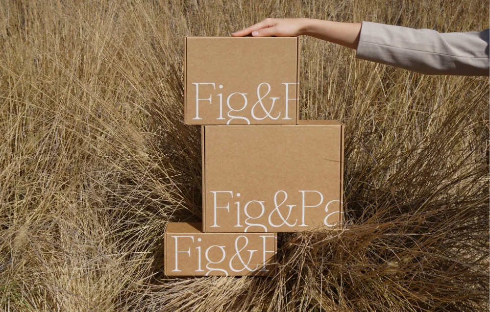 Cardboard Boxes Brown White Branding Minimalist Design