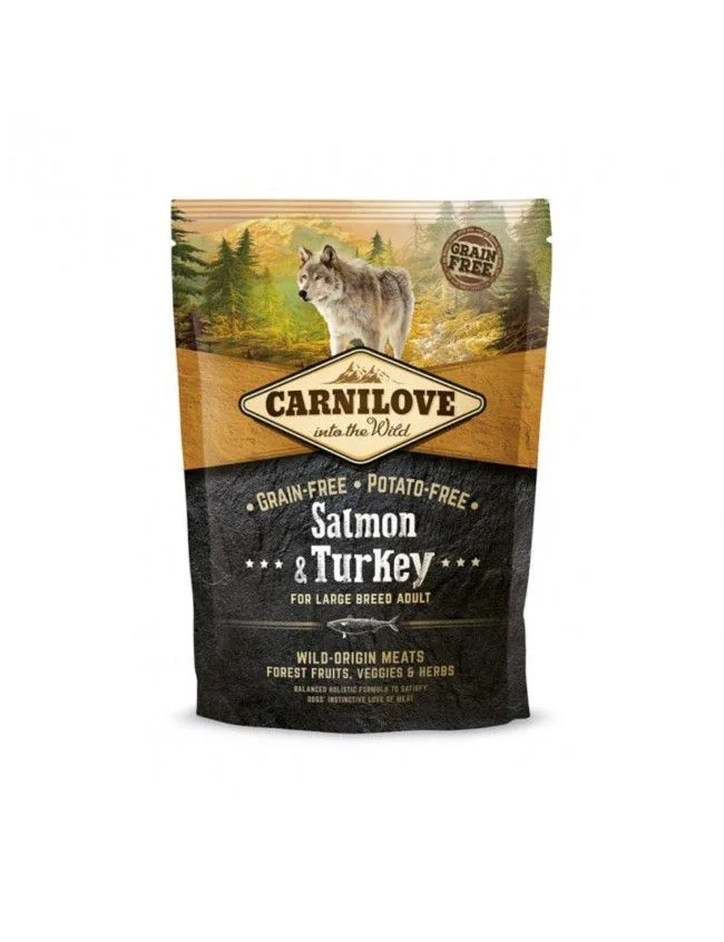 Carnilove Dog Food Salmon Turkey Nature Black Illustration