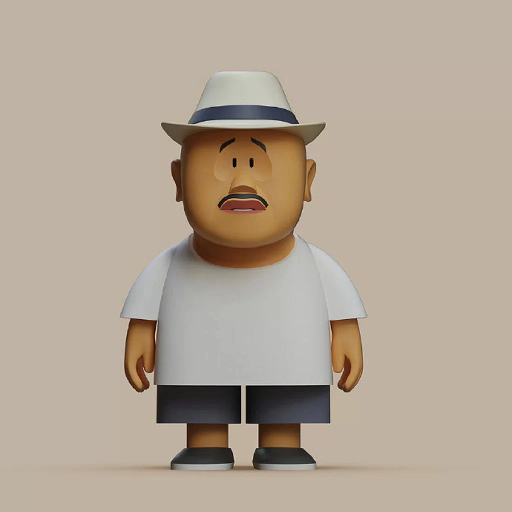 Cartoon Character Man Hat Shirt Shorts