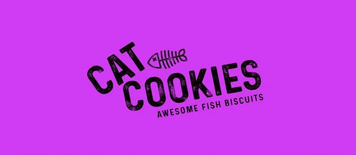 Cat Cookies Fish Biscuits Branding Purple Fish