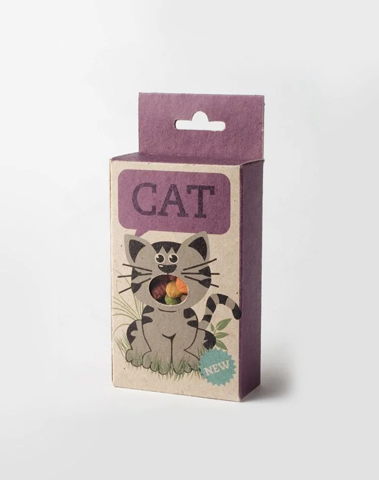 Cat Treats Natural Purple Box Illustration