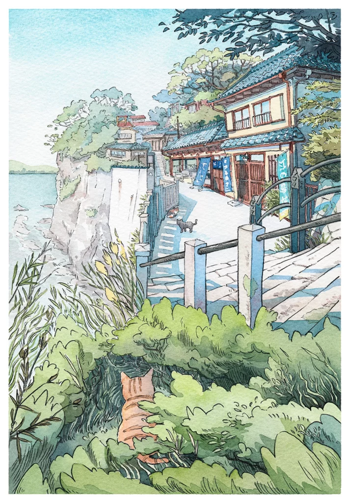 Cat Village Stairs Cliff Nature Mateusz Urbanowicz