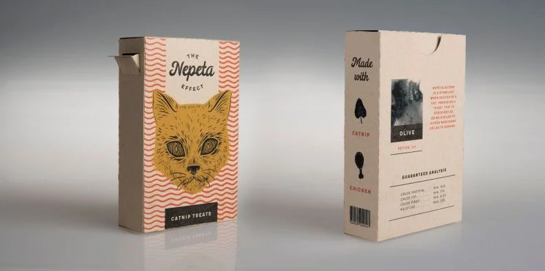 Catnip Treats Olive Yellow Illustration