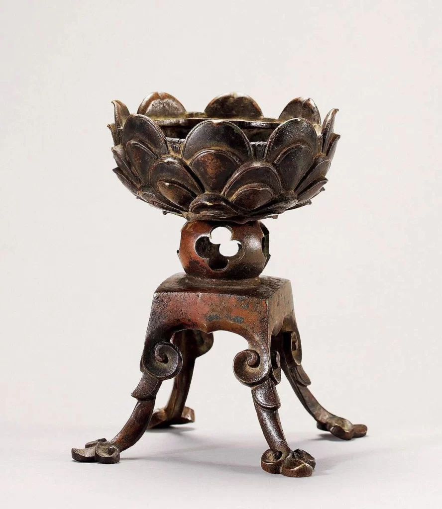 Censer Chinese Traditional Bronze Lotus Pattern