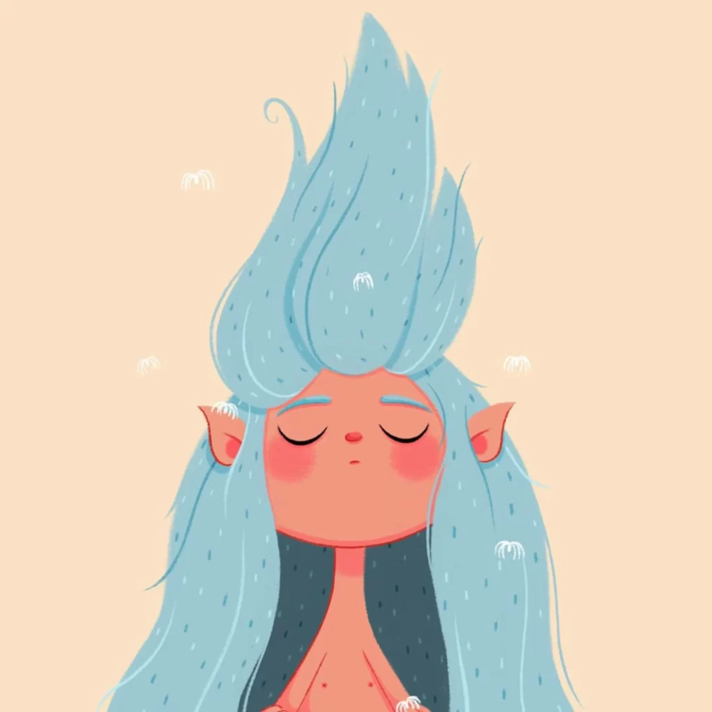 Character Fantasy Blue Hair Elf Eleonore Pelluau