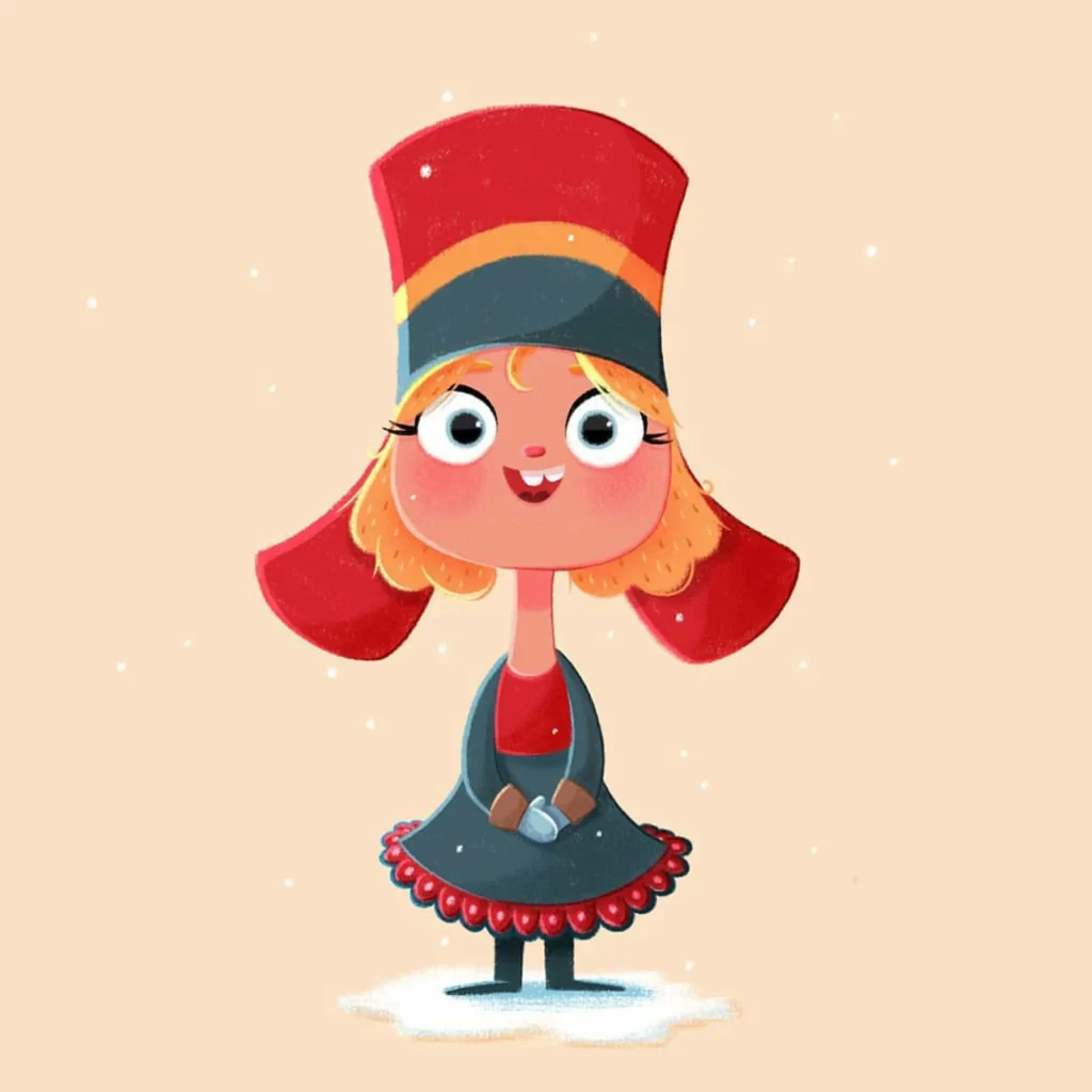Character Girl Hat Dress Gloves Eleonore Pelluau