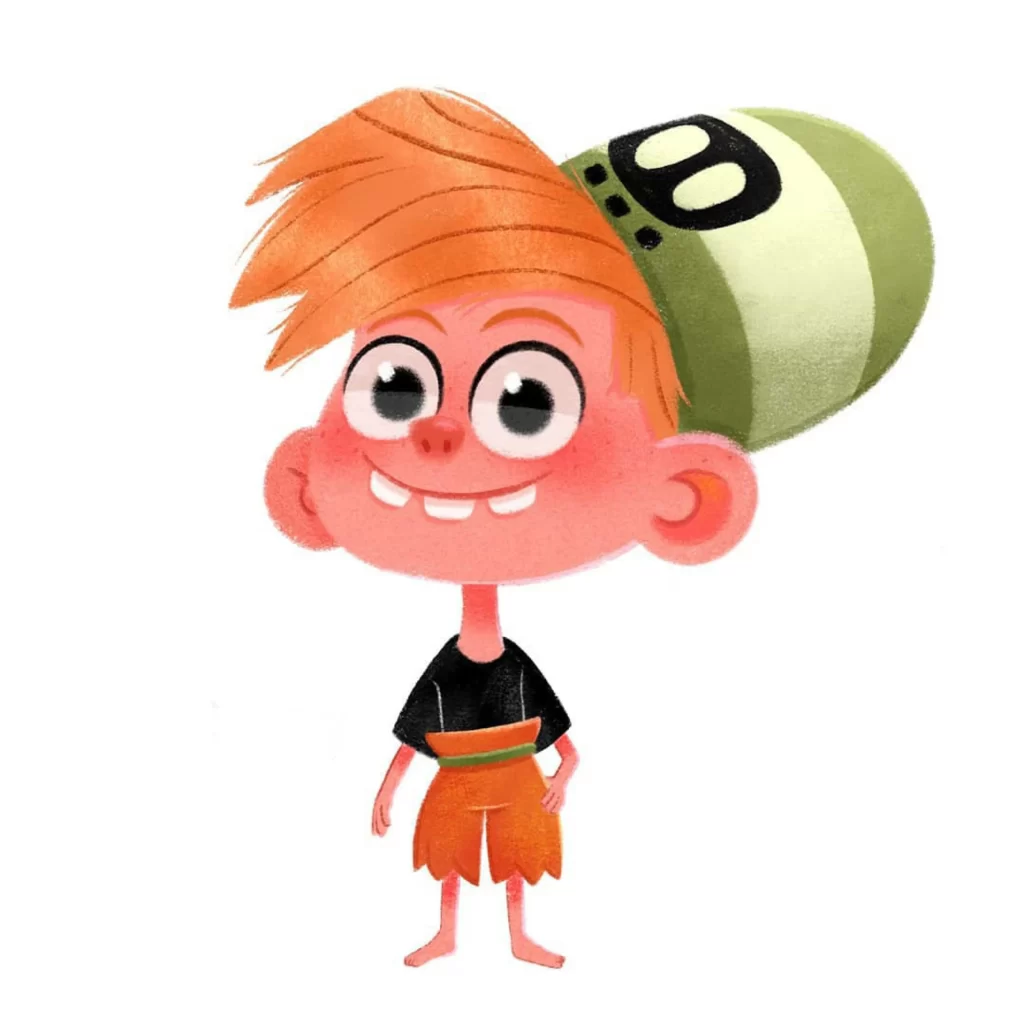 Character Illustration Boy Orange Hair Skull Hat Eleonore Pelluau