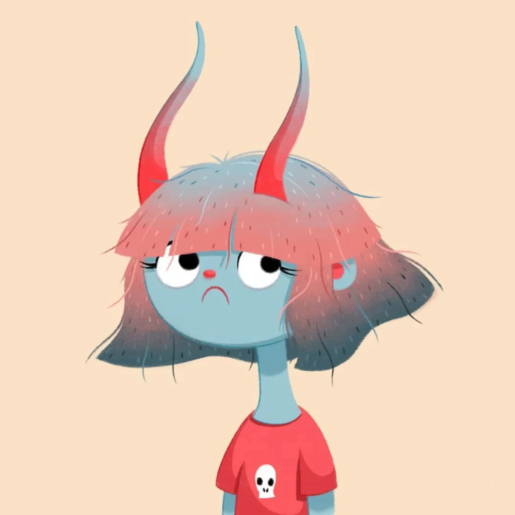 Character Illustration Fantasy Creature Horns Skull Expression Eleonore Pelluau