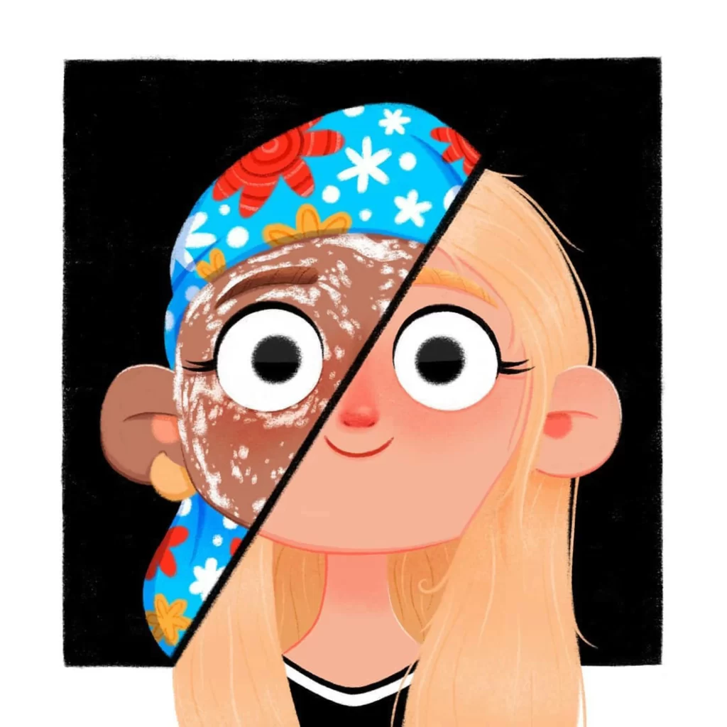 Character Illustration Half-Face Bandana Big Eyes Eleonore Pelluau
