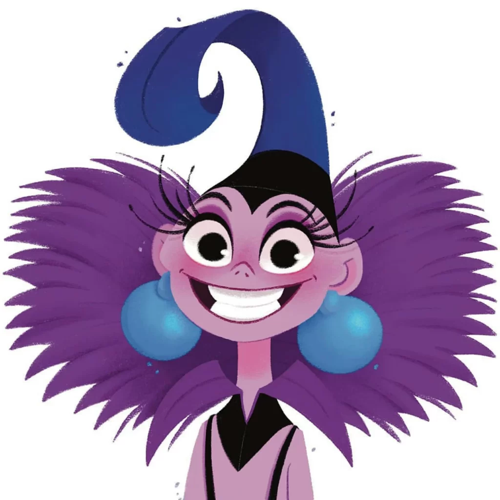Character Purple Blue Earrings Smile Eleonore Pelluau