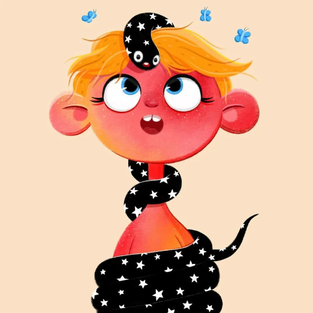 Character Snake Stars Eyes Butterflies Eleonore Pelluau