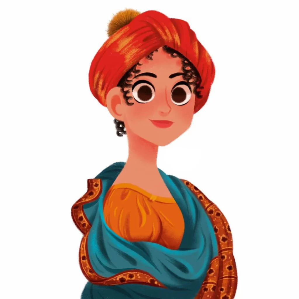 Character Traditional Clothing Headscarf Illustration Eleonore Pelluau