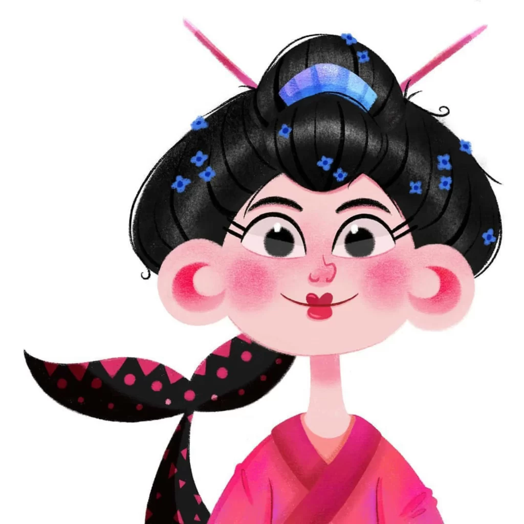 Character Traditional Hair Flowers Clothing Eleonore Pelluau