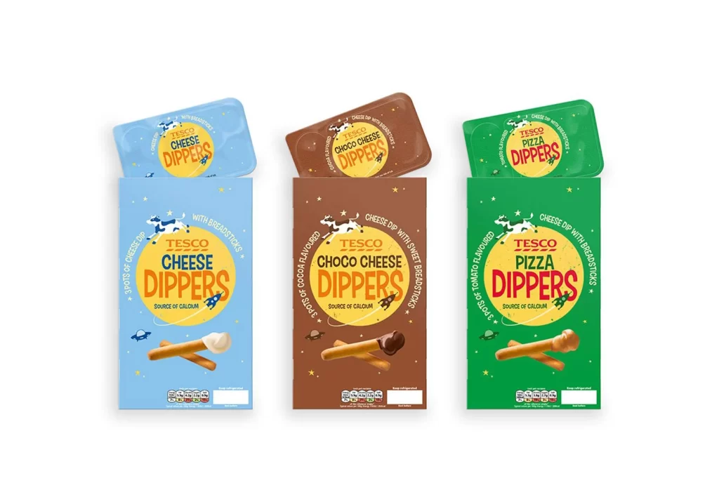 Cheese Dippers Packaging Colorful Cartoonish Design