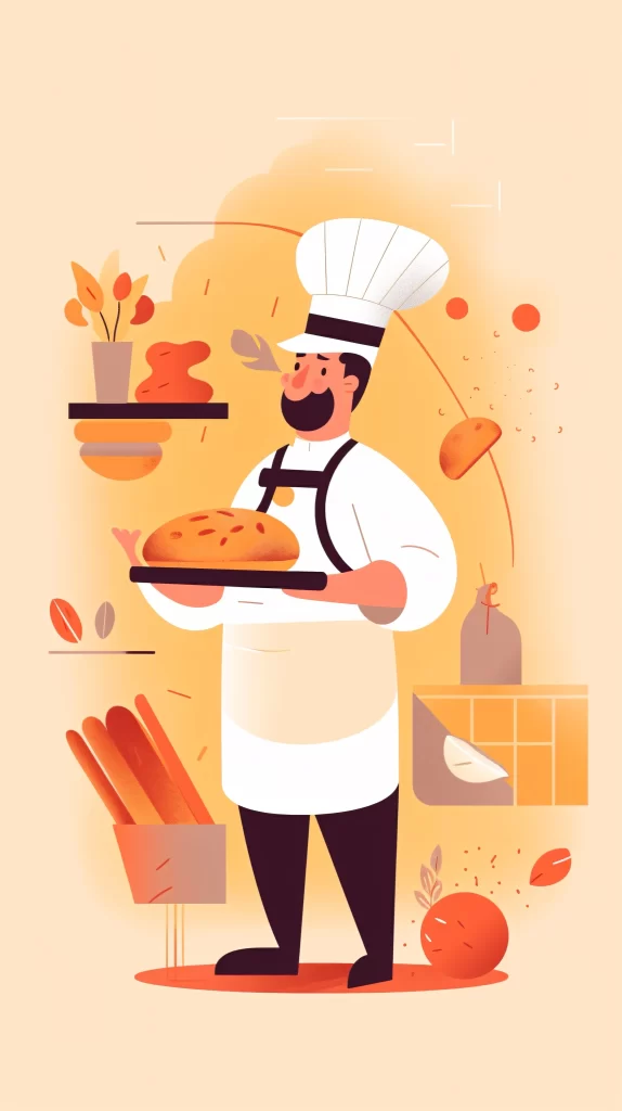 Chef White Apron Flat Illustration neutral Modern