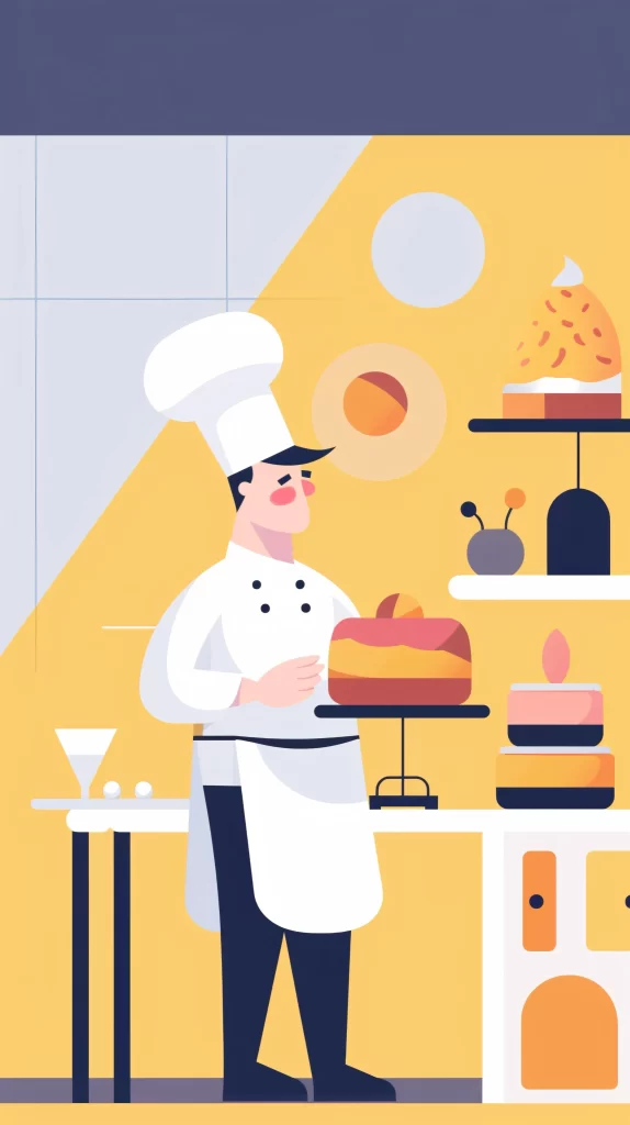 Chef White Apron Flat Illustration Yellow