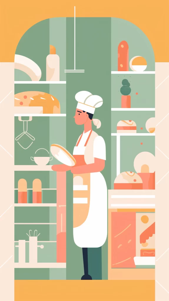 Chef White Apron Flat Illustration Pastel
