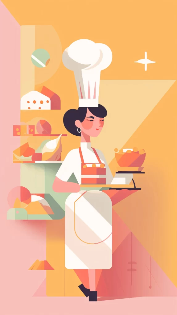Chef White Apron Flat Illustration neutral Modern