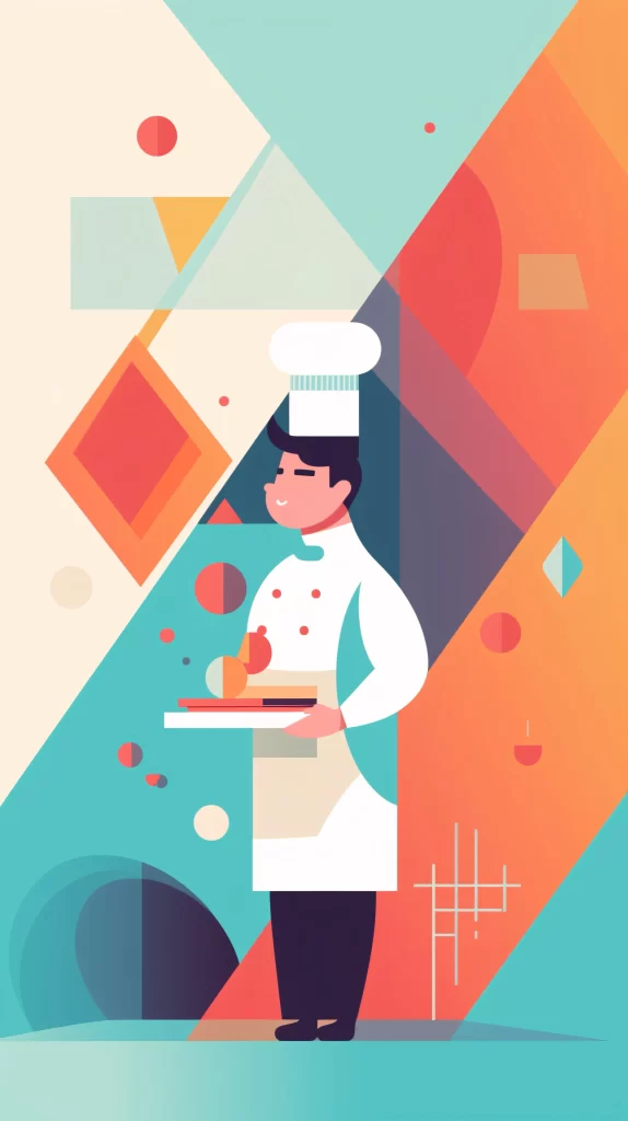 Chef White Apron Flat Illustration gray Modern