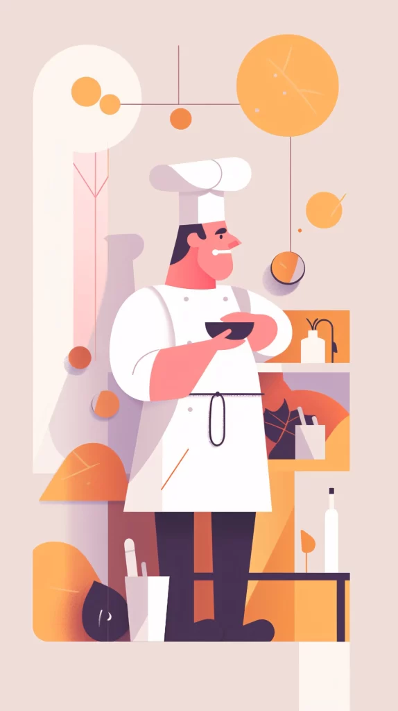 Chef White Apron Flat Illustration neutral Modern