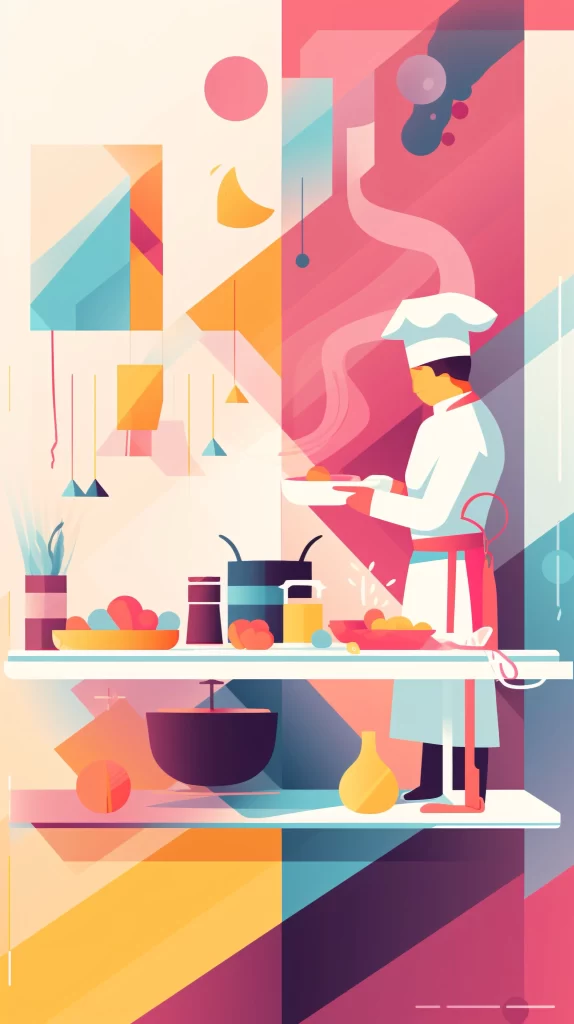 Chef White Apron Flat Illustration Colorful