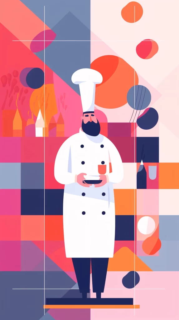 Chef White Hat Colorful Abstract neutral Modern