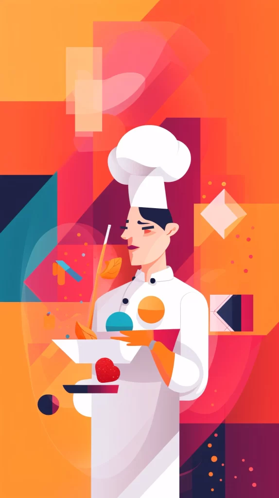 Chef White Hat Colorful Abstract neutral Modern