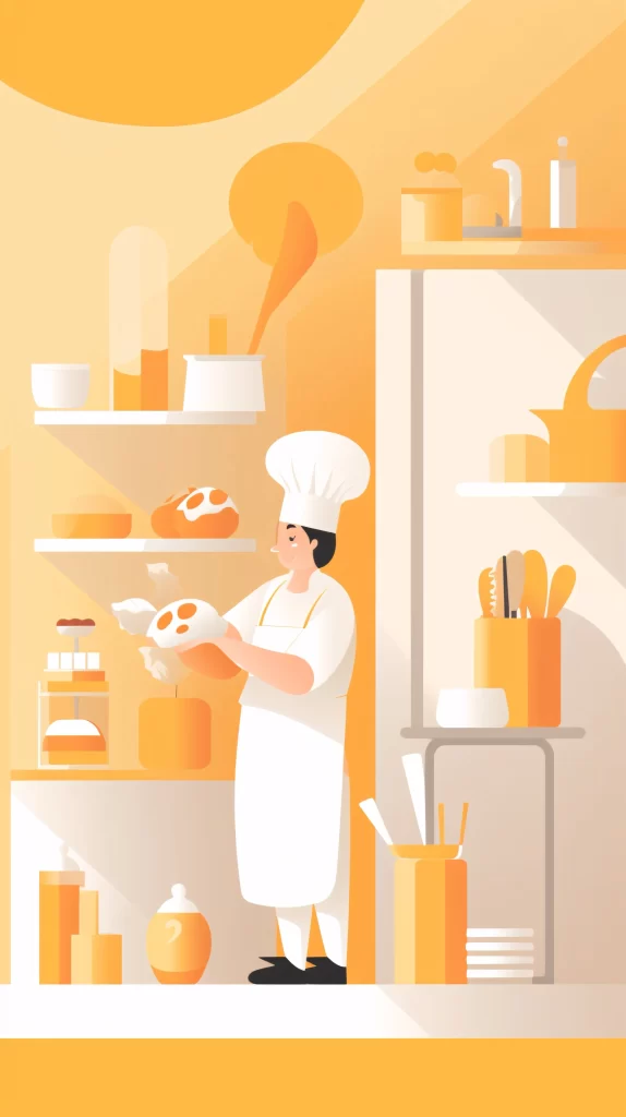 Chef White Kitchen Flat Illustration Modern