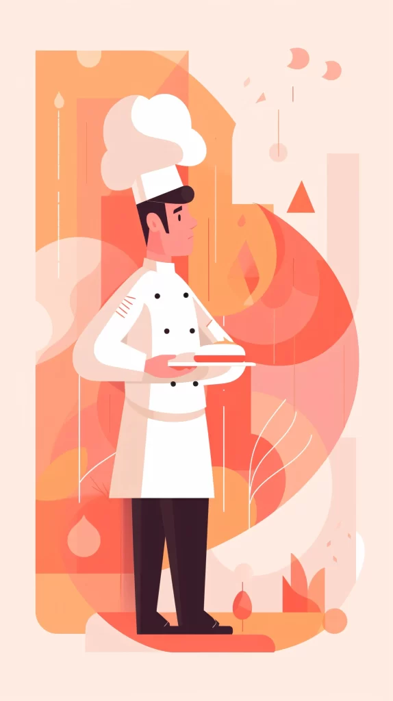 Chef White Uniform Flat Illustration neutral Modern