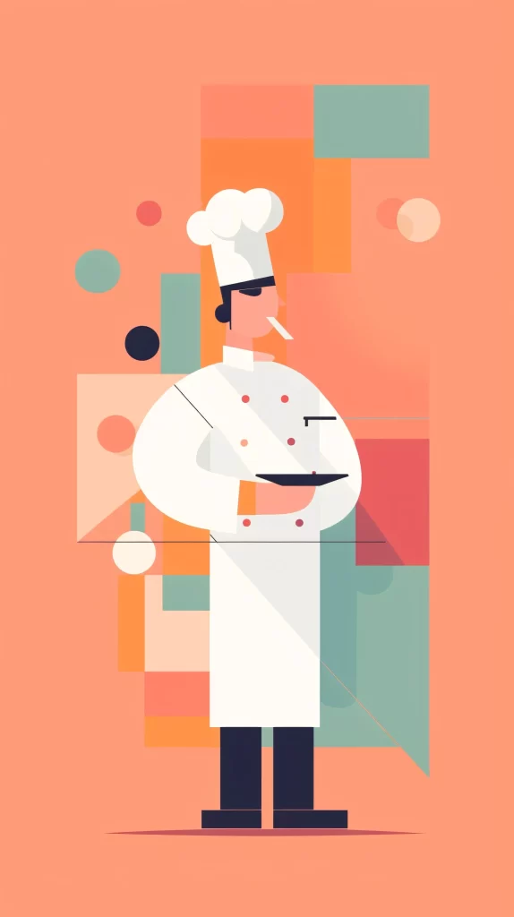 Chef White Uniform Flat Illustration neutral Modern