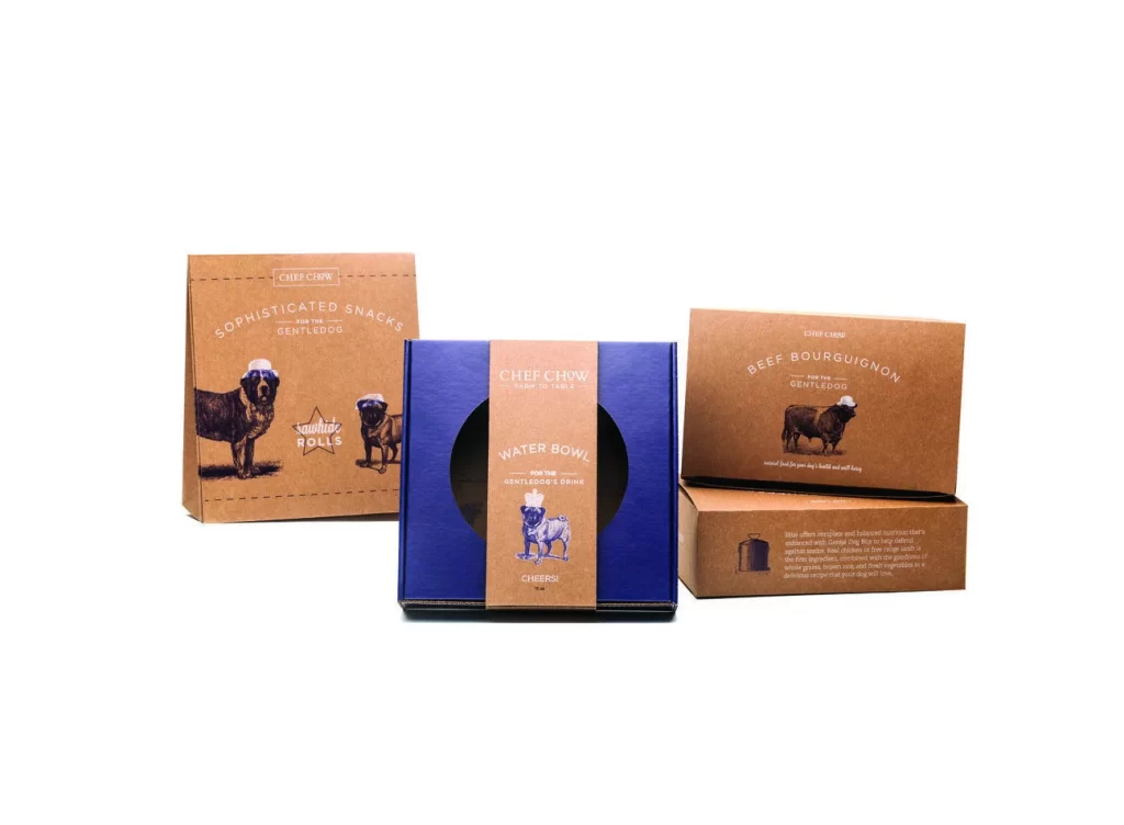 ChefChow Dog Food BeefBourguignon Blue Box Illustration