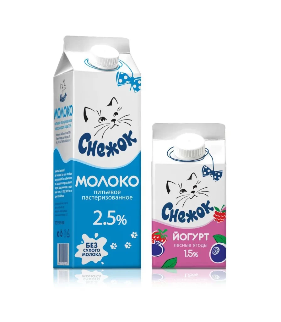 Chekox Cat Food Milk Blue Pink Illustration