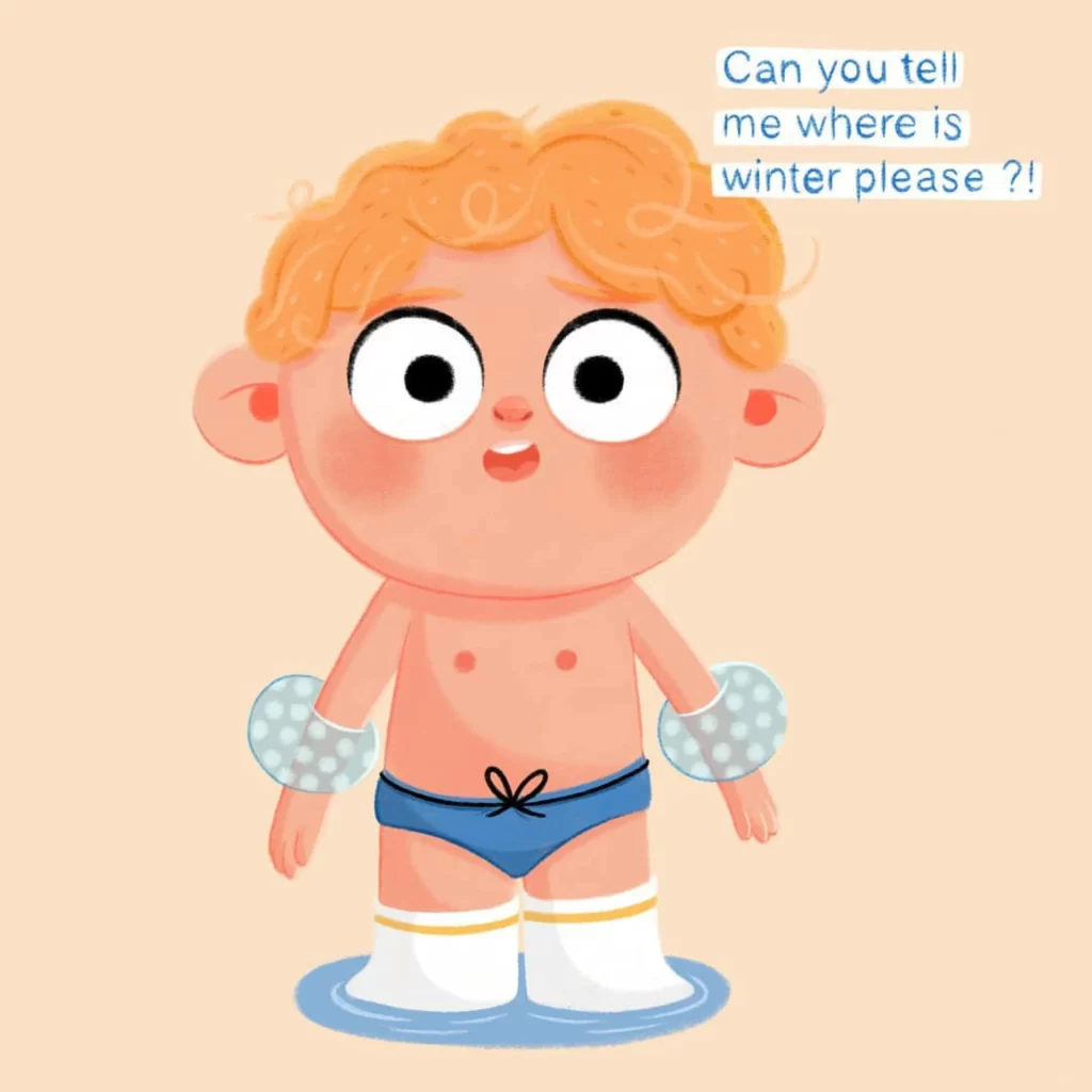 Child Winter Question Swim Socks Eleonore Pelluau