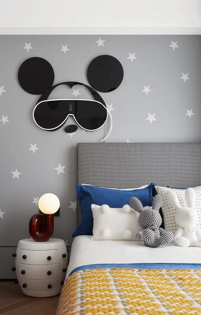 Children’s Bedroom Playful Blue White Yellow Patterned