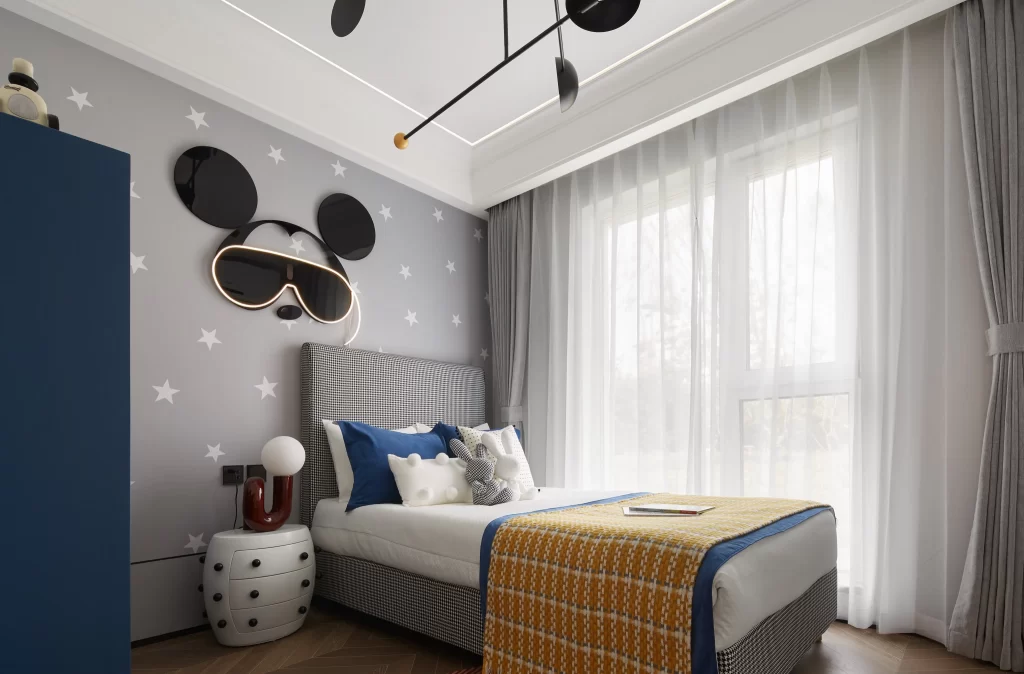 Children’s Bedroom Playful Colorful Stars Patterns Yellow Blue