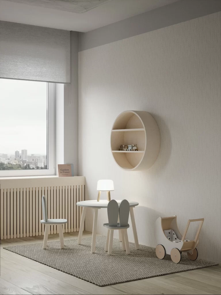 Children’s Playroom Scandinavian Soft Pastel Wooden Furniture
