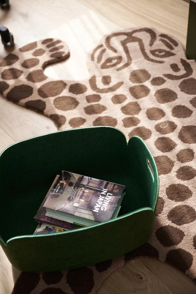 Children’s Room Animal Print Green Brown Wooden Floor