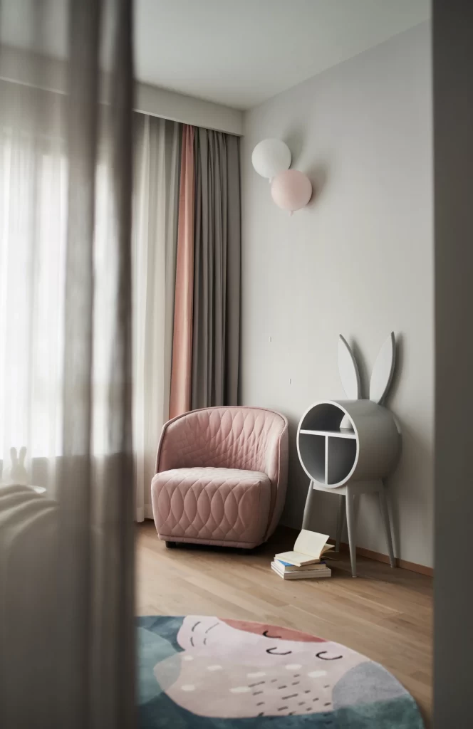 Children’s Room Pastel Pink Grey Soft Decorative