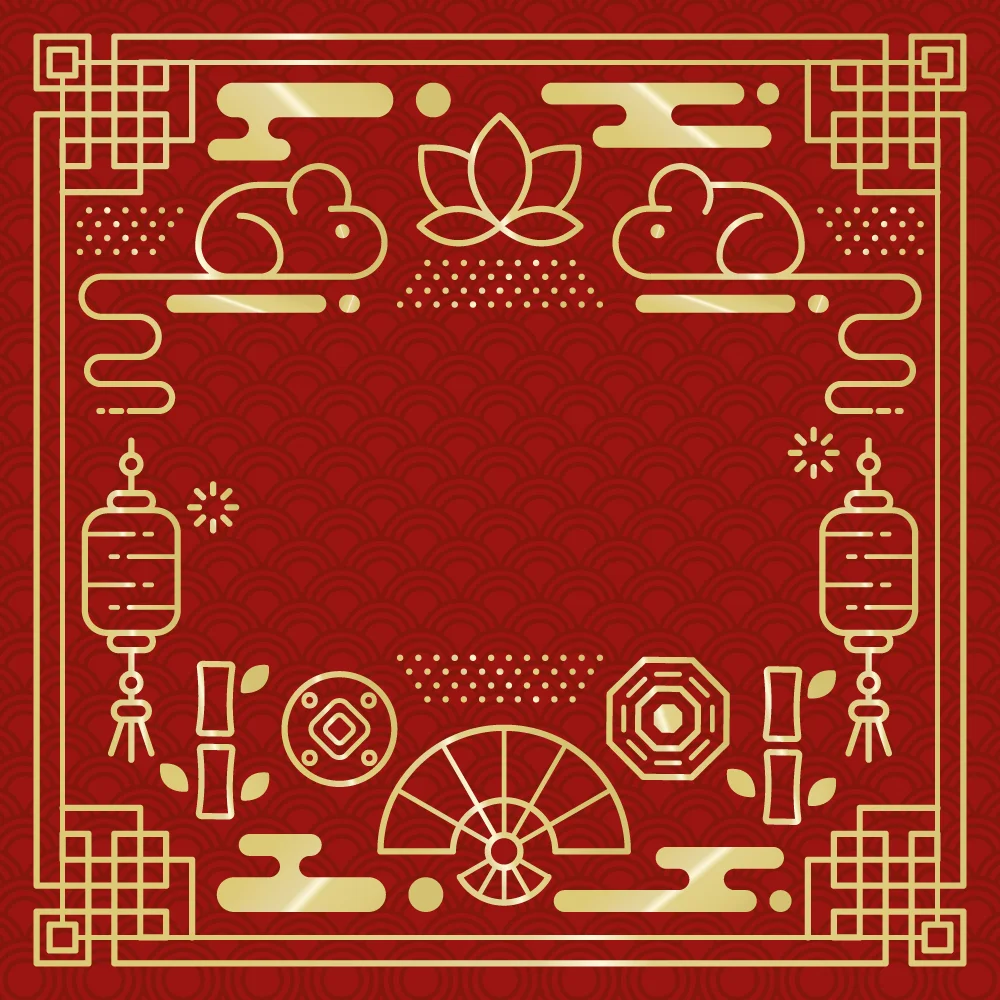 Chinese Decorative Motifs Cloud Lotus Lantern Fan