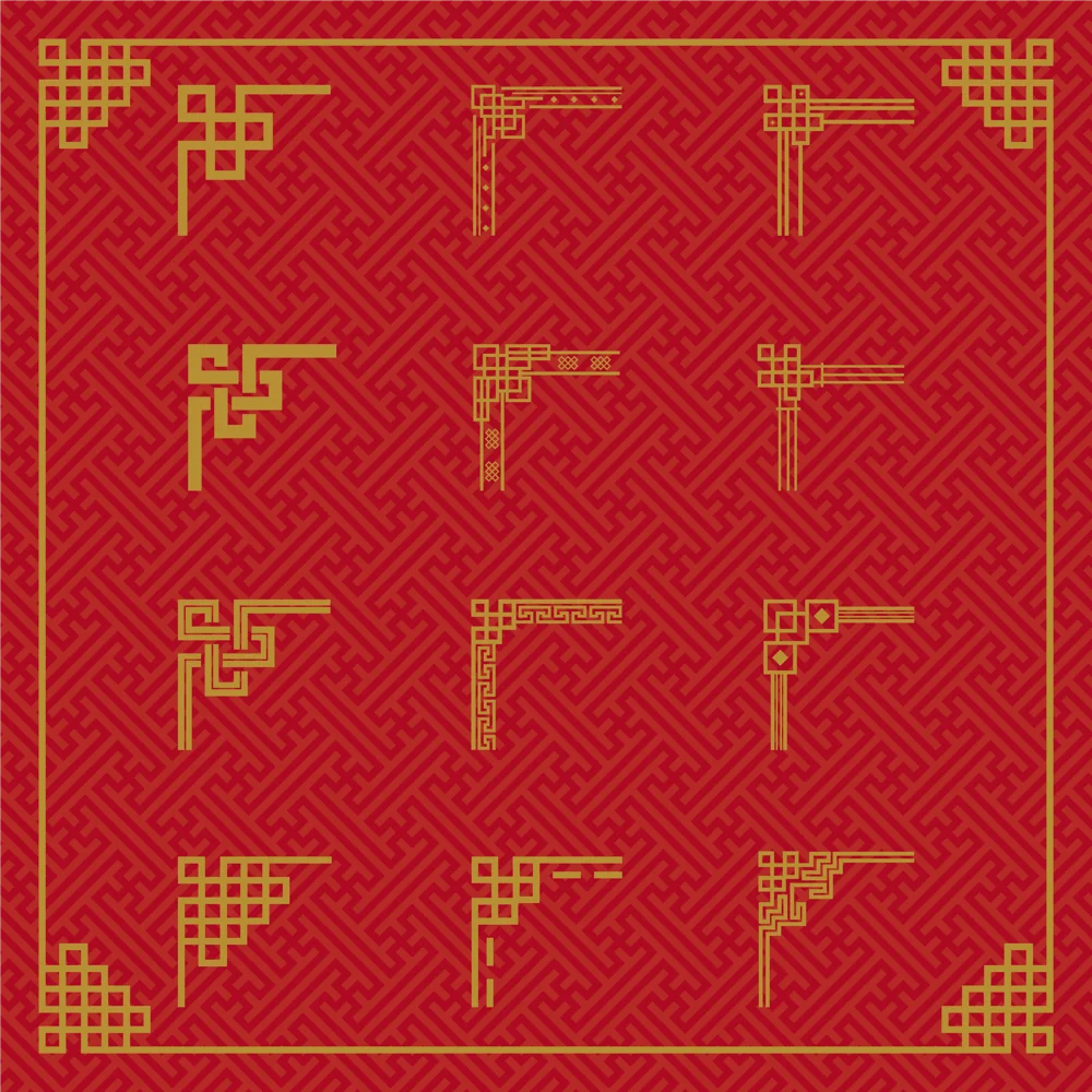 Chinese Interwoven Geometric Cloud Meander Pattern