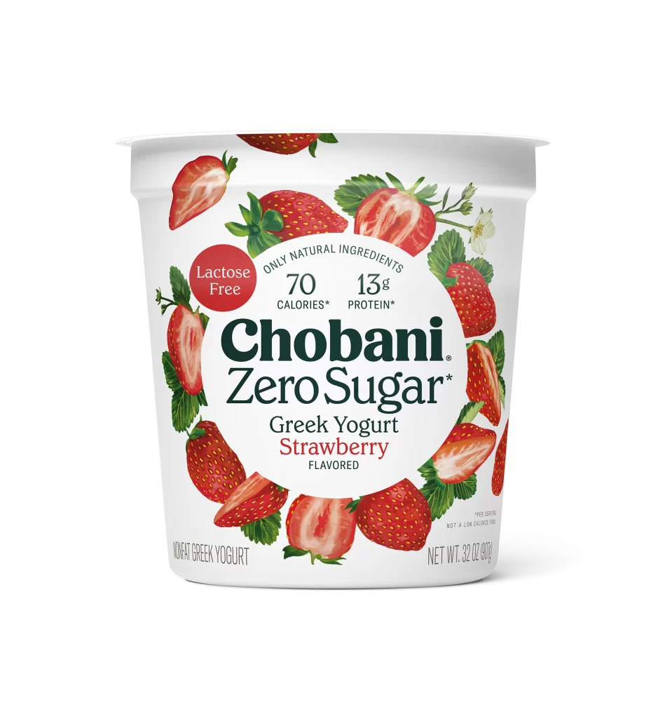 Chobani Greek Yogurt Zero Sugar Strawberry Lactose Free