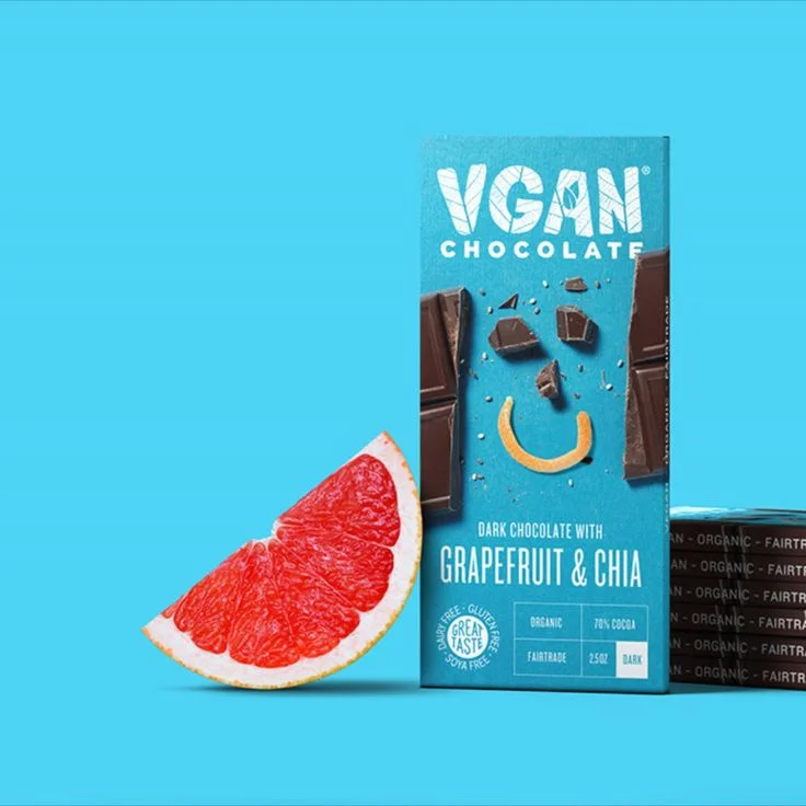 Chocolate Bar Blue Grapefruit Chia Organic Vegan Design