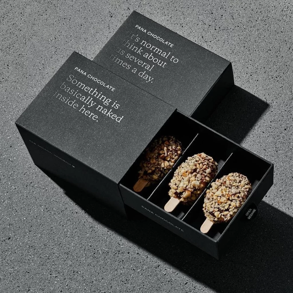 Chocolate Box Black Textual Minimalist Design